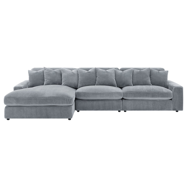 English Elm Cassidy Corduroy Sectional with Chaise Lounge for Relaxed Living Room Comfort B062S01422