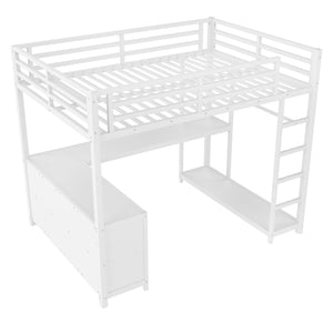 English Elm Twin House Bunk Bed with Slide Storage Stairs and Safety Rails for Kids Rooms W1580S00367