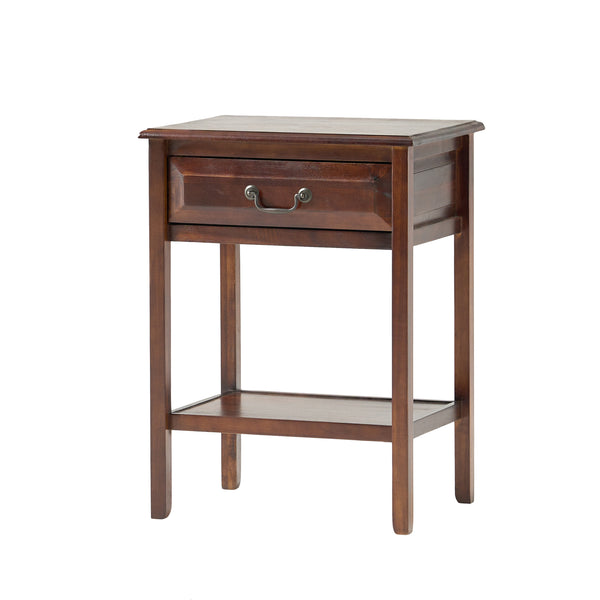 English Elm Christopher Knight Home® - End Table - Classic Brown Rubber Wood Design With Storage Drawer And Lower Shelf For Versatile Use N771P269301W