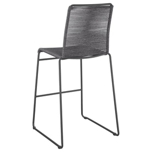 English Elm Jerome Charcoal Woven Rope Bar Chairs Set Of 2 – Modern Comfort For Stylish Home Bars & Dining Nooks B062P344942
