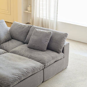 English Elm H-022-left Armrest Sherpa Sectional Module Plush Modular Piece for Cozy Living Rooms W3622P346266