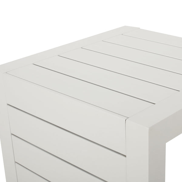 English Elm Christopher Knight Home® - CAPE C-shaped Aluminum Outdoor Side Table for Patio & Poolside — Lightweight, Weather-Resistant Design White 59990.00WHI