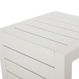 Christopher Knight Home® - Noble House - Cape Coral Outdoor Modern Aluminum C-Shaped End Table, White