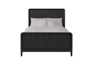 English Elm Full Elm Veneer Bed Peppercorn Finish – Modern Vertical Panel Headboard, Rounded Edges, Durable MDF Frame Black 59.75 L x 43 W x 6 H B2699S00106