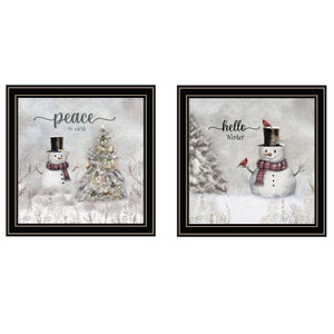 English Elm Trendy Decor 4u Peace on Earth Two Piece Framed Holiday Art Set for Gallery Walls B067P252304