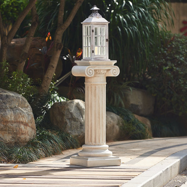 English Elm 39.3-inch Handcrafted Classical Column Pedestal for Entryway or Living Room Decor N772P389406W