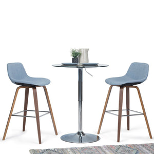 English Elm Randolph Bentwood Bar Stools Set Of 2 – Stylish Mid-Century Modern Design With Chrome Footrest B136P159446-GIGA