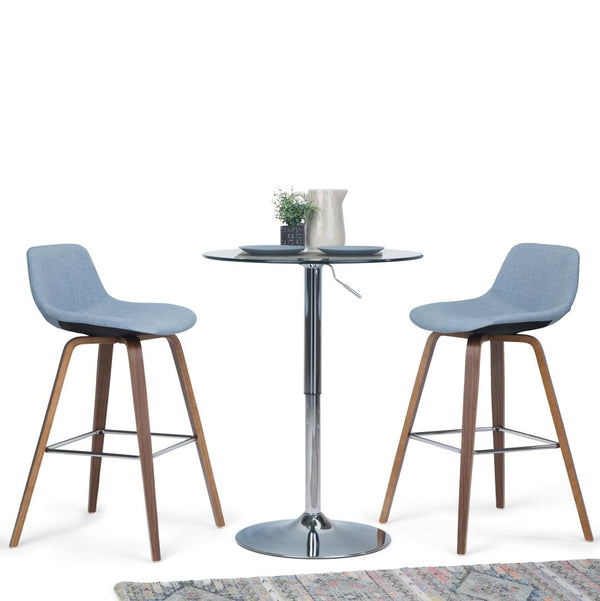English Elm Randolph Bentwood Bar Stools Set Of 2 – Stylish Mid-Century Modern Design With Chrome Footrest B136P159446-GIGA