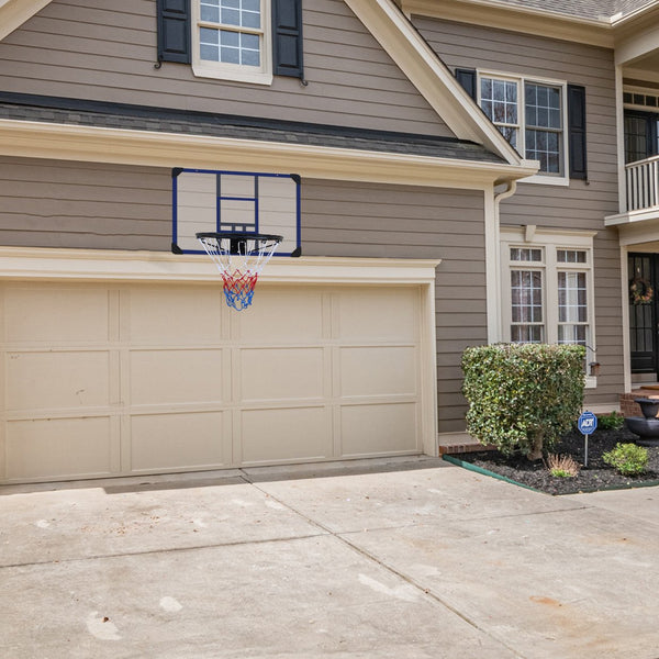 English Elm Wall-mounted Basketball Hoop Shatterproof Backboard Folding Rim All-weather Net W1408P272360