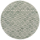 Feizy Rugs Lorrain Wool Hand Tufted Bohemian & Eclectic Rug Ivory/Green 10' x 10' Round