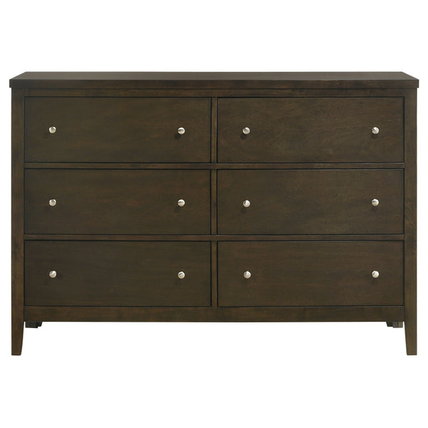 English Elm Clement 6-Drawer Dresser Cabinet In Dark Cocoa – Elegant Storage Solution For Modern Bedrooms B062P375567