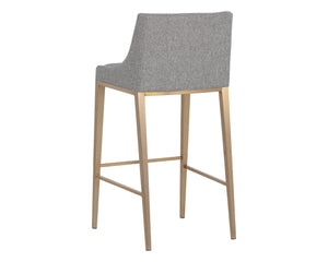 Sunpan DIONNE Barstool - Modern Design with Antique Brass Legs for Stylish Dining and Bar Areas Pebble 112414