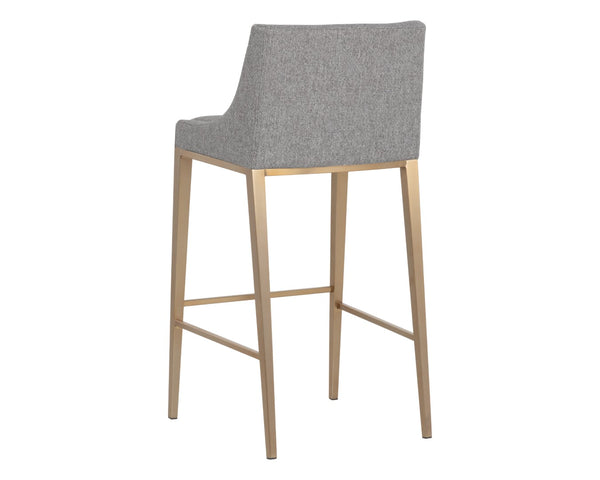 Sunpan DIONNE Barstool - Modern Design with Antique Brass Legs for Stylish Dining and Bar Areas Pebble 112414