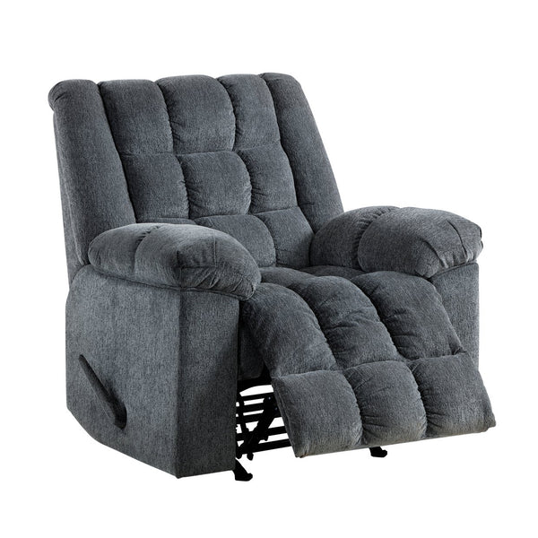 English Elm Gentle Rocking Reclining Chair with Chenille Upholstery, Ultra-Comfort Seat, Smooth Motion Recliner for Living Room Relaxation and Support Gray 41 L x 32 W x 29 H B011P347319