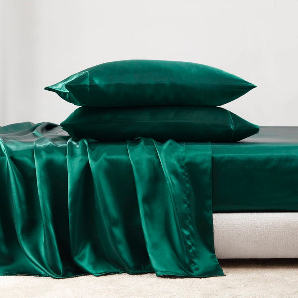 English Elm Satin Luxury Sheet Set For California King Beds - Silky Smooth, Elegant, Easy-Care Comfort! B035P294197-GIGA