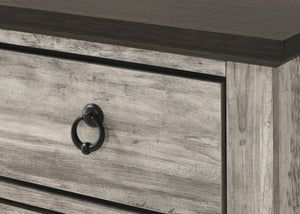English Elm 1pc Rustic Gray Two-Tone Dresser 54" Wide Modern Bedroom Chest with Metal Pulls, Elegant Storage B011P281031
