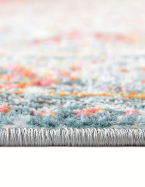 Unique Loom Baracoa Malecon Machine Made Border Rug Light Blue, Orange/Turquoise/Pink/Ivory 7' 10" x 10' 0"