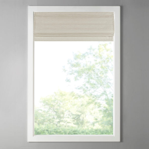 English Elm Printed Faux Silk Room Darkening Cordless Roman Shade with Thermal Foam Backing, OEKO-TEX Certified Elegance Ivory 6.36 L x 11.42 W x 7.48 H B03598304