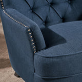 Christopher Knight Home® - Noble House - Tafton Dark Blue Fabric Club Chair