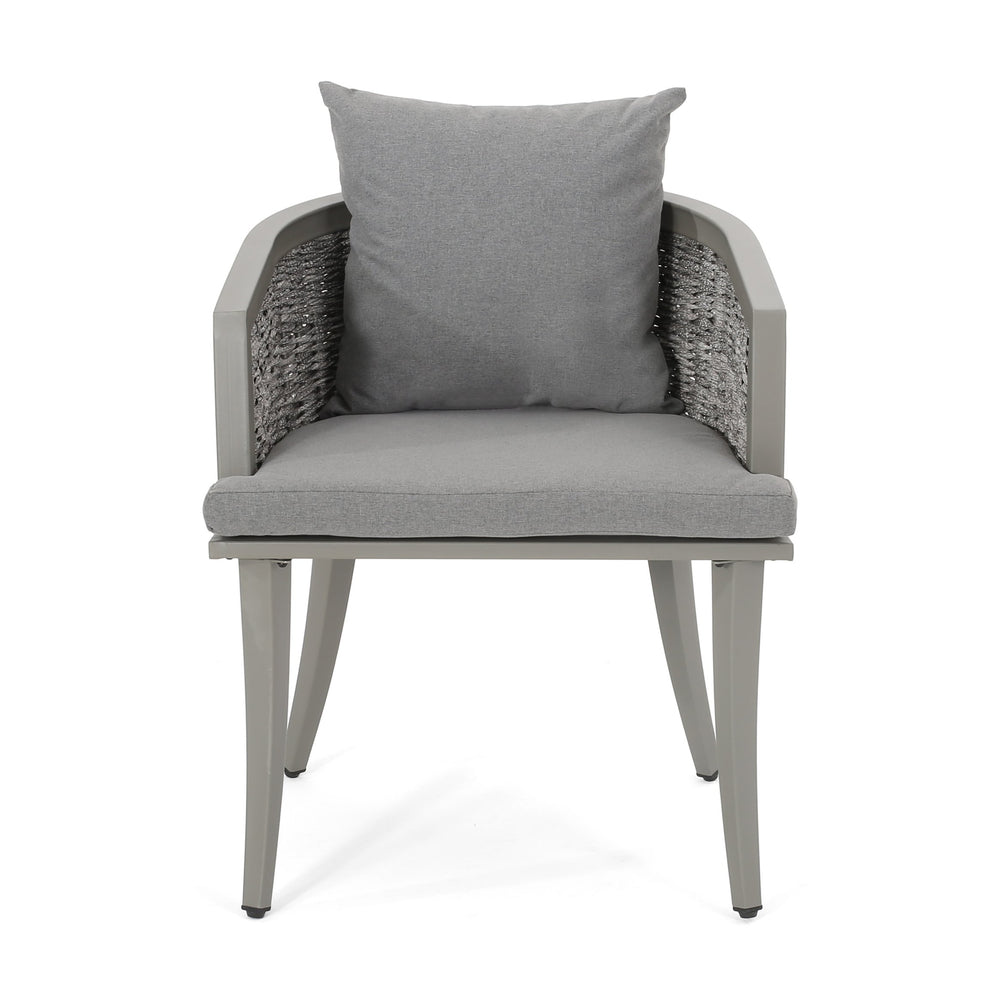 English Elm Christopher Knight Home® - PEBBLE Chair Gray PE Rattan Lounge with Iron Frame and Waterproof Cushion — Stylish Compact 30x18.6" 67847.00GRY