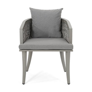 English Elm Christopher Knight Home® - PEBBLE Chair Gray PE Rattan Lounge with Iron Frame and Waterproof Cushion — Stylish Compact 30x18.6" 67847.00GRY