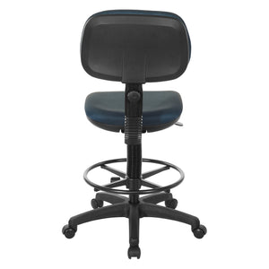 OSP Home Furnishings Sculptured Ergonomic Drafting Chair with Adjustable Footrest and Chrome Nylon Base for Studios DC517-296
