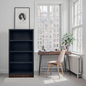 English Elm Nora Modular 60" High Bookshelf – Fully Assembled Two-Tone Alder & Poplar Shelving for Stylish Storage Black B108P345204