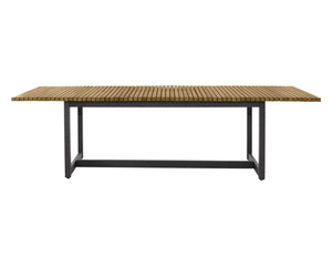 Sunpan Geneve 80" to 104" Extension Dining Table - Elegant Teak Wood & Durable Aluminum for Outdoor Spaces
