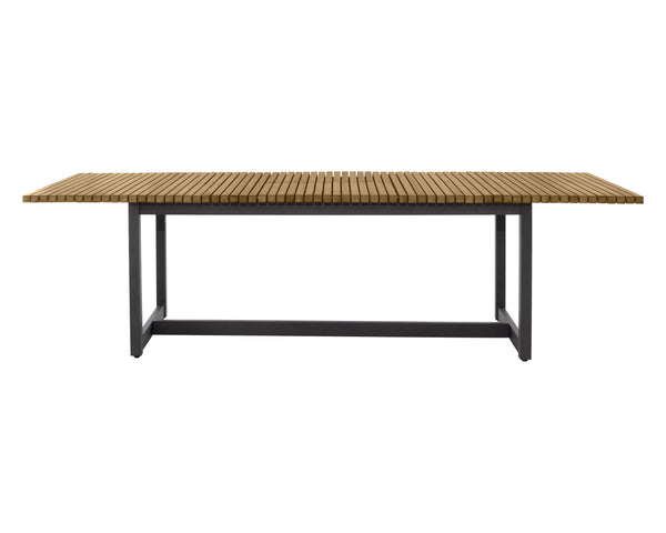 Sunpan Geneve 80" to 104" Extension Dining Table - Elegant Teak Wood & Durable Aluminum for Outdoor Spaces