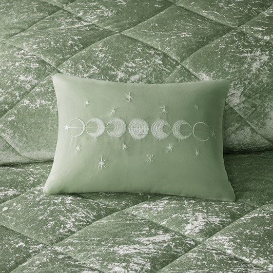 English Elm Full/Queen Velvet Comforter Set with Shams and Embroidered Throw Pillow — Luxe Crushed Velvet, Cozy Finish B035P203258