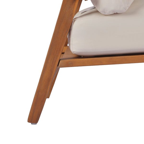 English Elm 29.5" Solid Acacia Outdoor Club Chair Mid-century Patio Armchair with Quick-dry Cushion N767P359940T