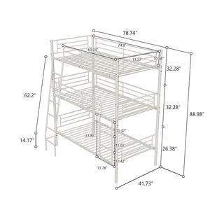English Elm Black Metal Loft Bed with Built-in Desk Rgb Led Lighting and Charging Station White W1671S00003