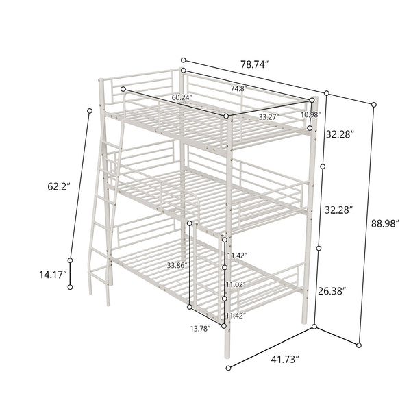 English Elm Black Metal Loft Bed with Built-in Desk Rgb Led Lighting and Charging Station White W1671S00003