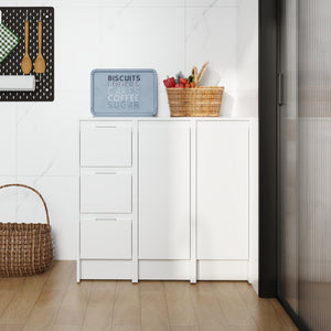 English Elm 36" Modular Plywood Storage Cabinet Glossy White Soft Close Doors for Bathroom or Bedroom W999S00521