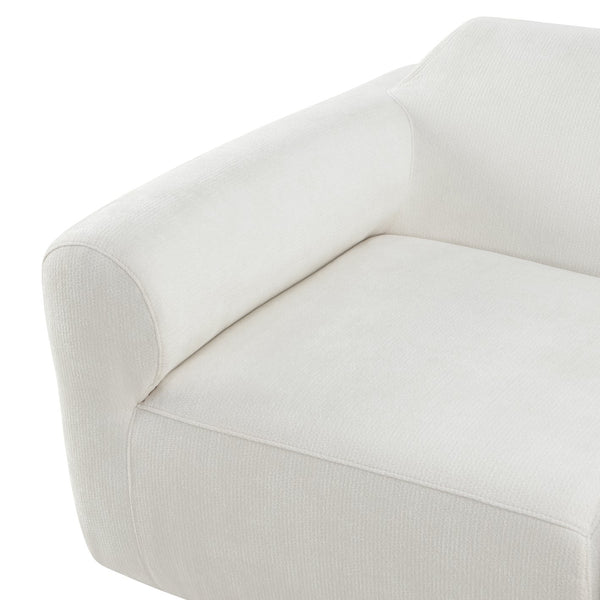 English Elm 111" Curved Sectional Sofa Set Plush Lamb Wool Upholstery Deep Seat Ottoman Lounge N767P371305B