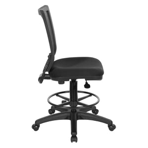 OSP Home Furnishings Soft Frame Drafting Chair with Mesh Back Plush Seat and Pneumatic Height Adjustment 69330-30