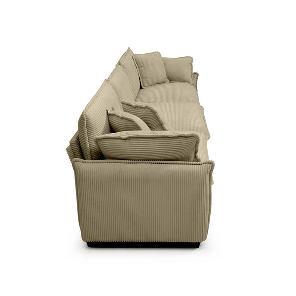 English Elm 3 Piece Oversized Sectional Sofa Set In Tan Corduroy - Comfortable Modular Design For Any Space W714S00707