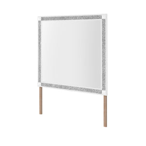 English Elm Soulmarie Large Contemporary Mirror with Sleek Wood Frame, Glitter Accents & Sturdy Dresser Connect White 40.75 L x 3.15 W x 39.37 H B201P410799