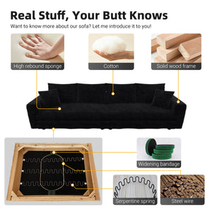 English Elm 82.6"upholstered Velvet Chesterfield Sofa with Button Tufting Nailhead Trim Rolled Arms Black W1885S00349