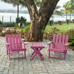 English Elm Seaview Recycled Hdpe Outdoor Folding Side Table Uv Resistant Patio Deck Use Burgundy B2745P409724
