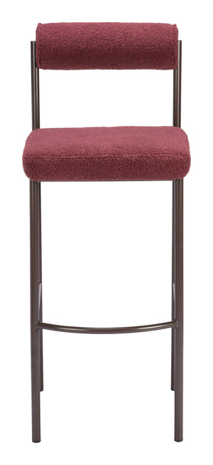 Livorno Barstool - Set of 2 Red & Bronze 109814 Zuo Modern