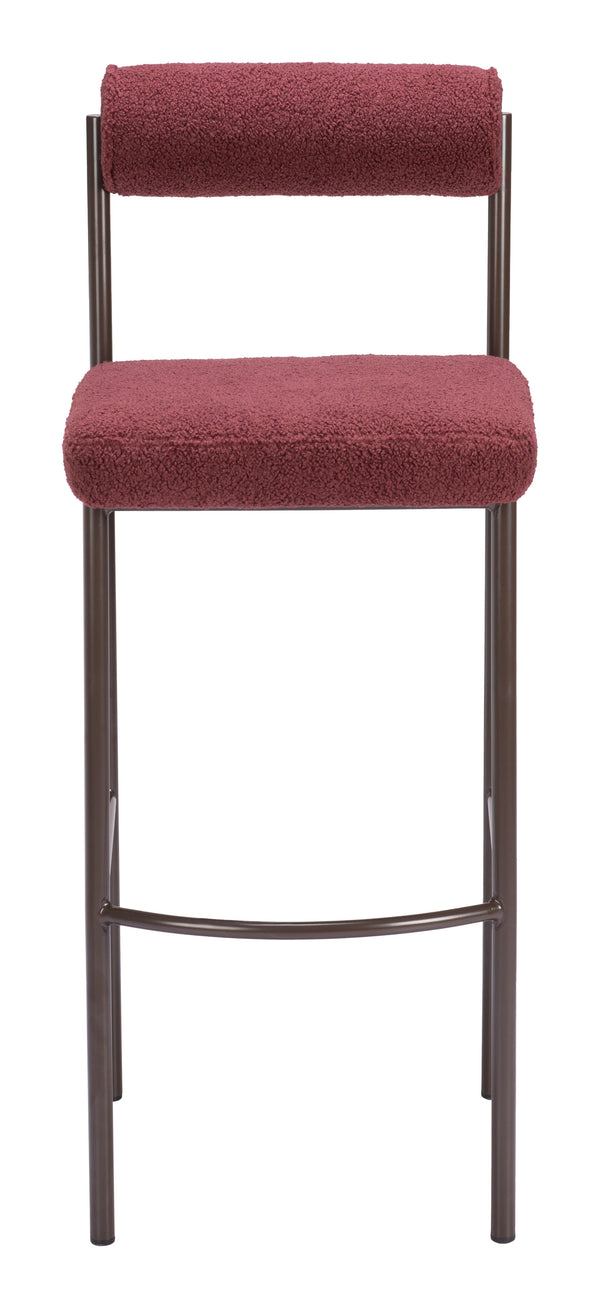Livorno Barstool - Set of 2 Red & Bronze 109814 Zuo Modern
