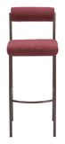 Livorno Barstool - Set of 2 Red & Bronze 109814 Zuo Modern