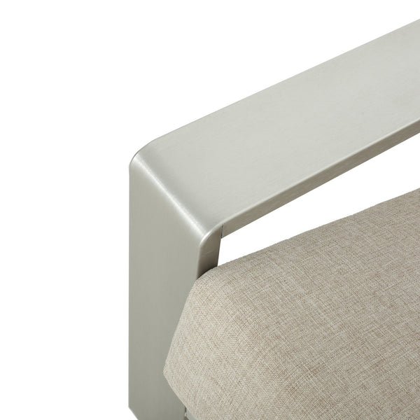 English Elm Christopher Knight Home® - La Plata Lounge Chair - Elegant Silver Aluminum Frame With Beige Olefin Cushion For Indoor & Outdoor N775P211257S