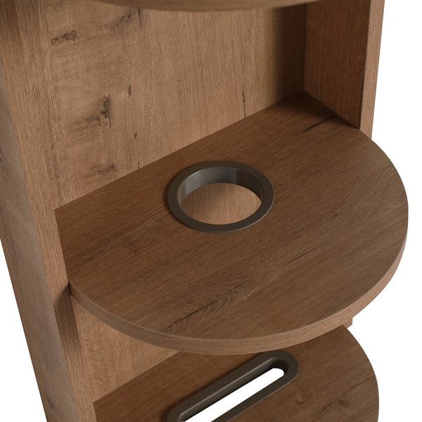 English Elm 12" Bathroom Wall-Mounted Storage Rack with Three-Tier Floating Shelves, Durable Scratch-Resistant Plywood Organizing Solution Imitative Oak W999P277163