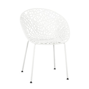 English Elm Christopher Knight Home® - Neiman Outdoor Dining Chair Set of 2 with Weather-Resistant Iron Frame and Perforated Diamond Design White N775P256374W