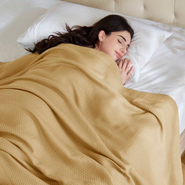 English Elm 1-piece King Cotton Woven Blanket Oeko-tex Certified Lightweight Layering Bedding B035P408329