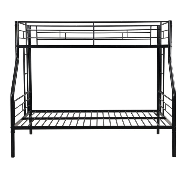 English Elm Twin Over Full Metal Bunk Bed - Modern Design, No Box Spring Needed, Safe Stairs & Ample Storage Space W311S00048-GIGA
