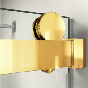English Elm Top Rail with Buffer in Polished Gold for Modern Frameless Shower Door Systems W1573P457912