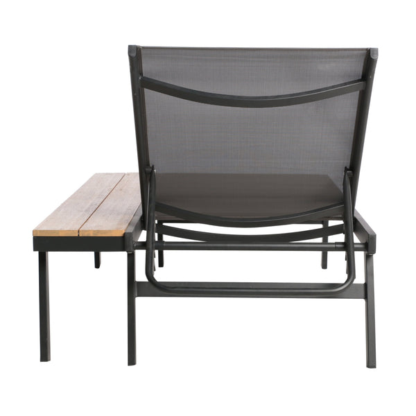 English Elm Christopher Knight Home® - Waterloo Chaise Lounge With Wood Side Table - Modern Comfort, Breathable Mesh & Stylish Design 62756.00BLK